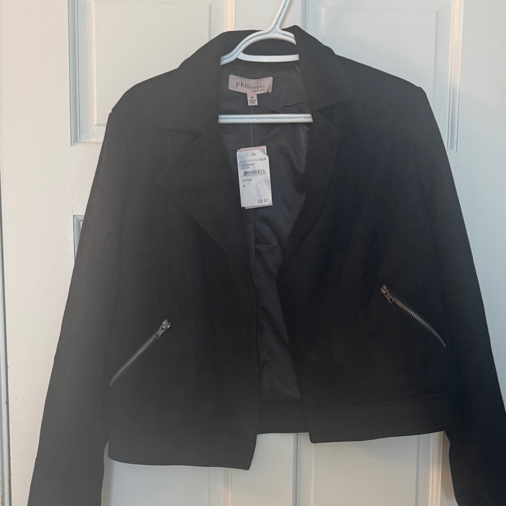 Philosophy Black Women's Blazer with Zipper Accents